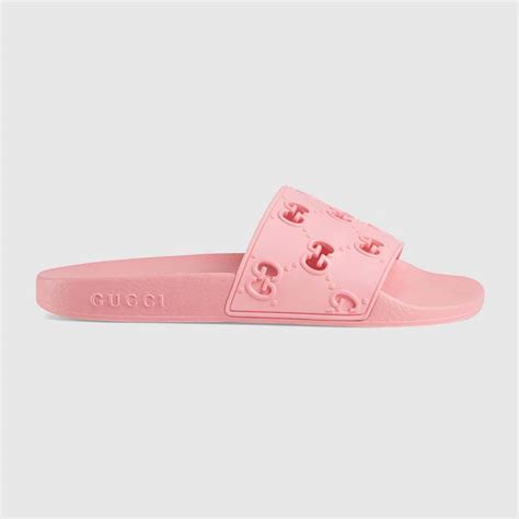 pink gucci slides men& 39|gucci rubber slides women's.